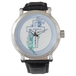 Reloj De Pulsera Flores cruzadas sacerdotales personalizadas