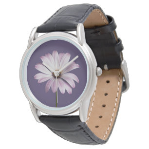 Reloj De Pulsera Flores   Daisy blanco y púrpura