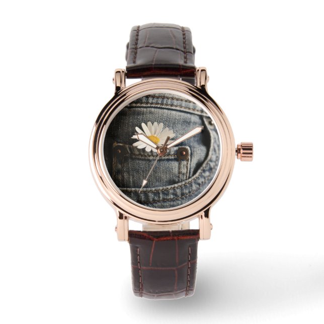 Reloj De Pulsera Flores | Daisy en Jeans Pocket (Anverso)
