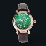 Reloj De Pulsera Flores de almendra de Van Gogh verde<br><div class="desc">Disfrute de la romántica escena floral de las flores de almendras de Vincent Van Gogh con combinaciones de colores actualizadas: reloj,  reloj de pulsera,  van gogh,  van gogh vincent,  flores,  flores,  flores de almendras,  elegante,  regalos para ella,  regalos baratos</div>