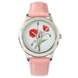 Reloj De Pulsera Flores de amapola roja