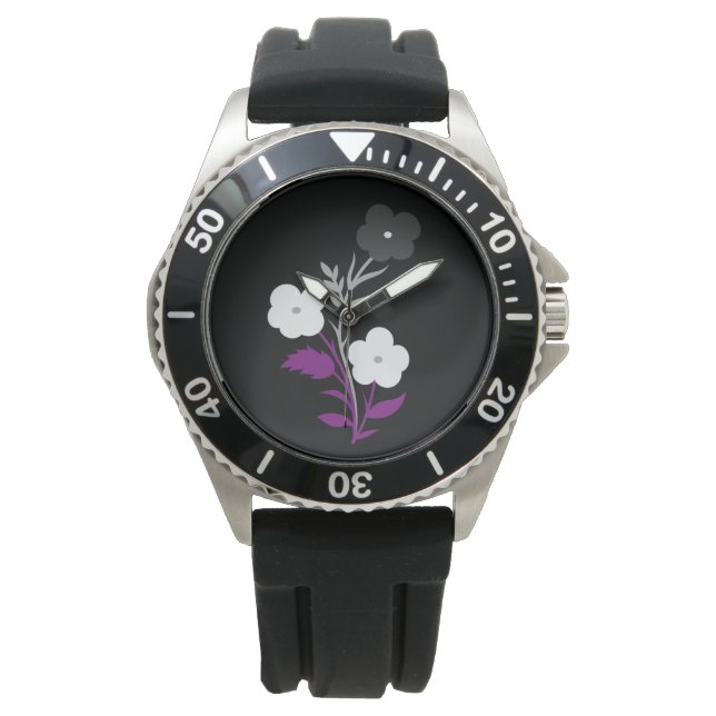 Reloj De Pulsera Flores de bandera asexuales sutiles (Anverso)