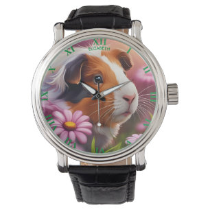 Reloj De Pulsera Flores de cerdo guineanas