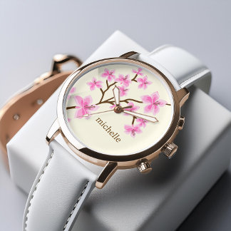 Reloj De Pulsera Flores de cerezo rosa