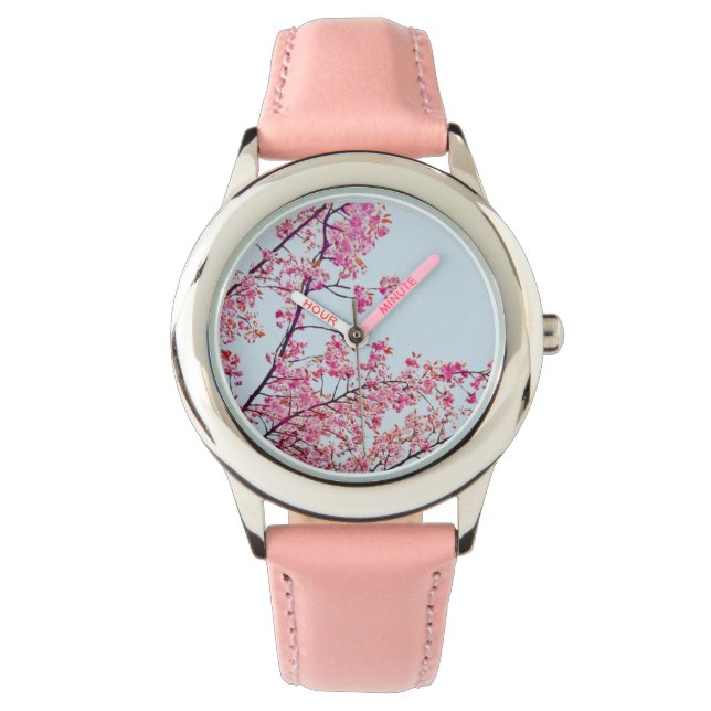 Reloj De Pulsera Flores de cerezo Vigilancia rosa (Anverso)