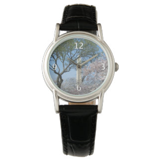 Reloj De Pulsera Flores de cerezo y el monumento de Washington en D