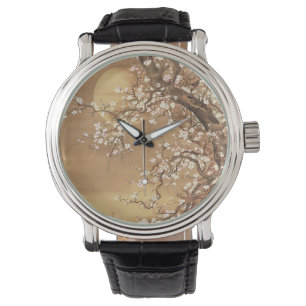 Reloj De Pulsera Flores de ciruelas antiguas japonesas a la luz de 