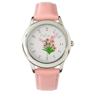 Reloj De Pulsera flores de color melocotón
