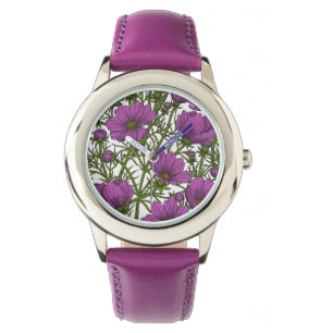 Reloj De Pulsera Flores de cosmos violetas