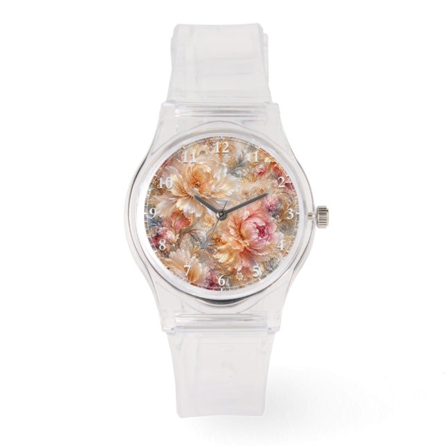 Reloj De Pulsera Flores de Fantasía de Lujo (Anverso)