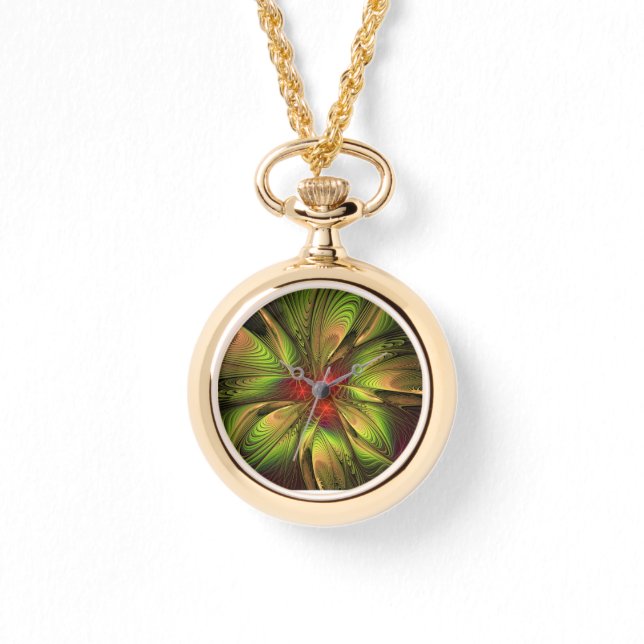 Reloj De Pulsera Flores de fantasía fractal blandas y tendientes (Anverso)
