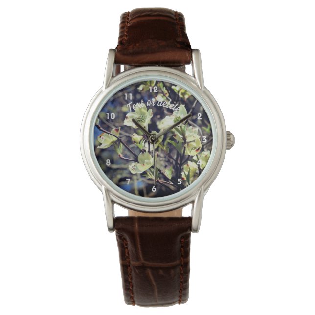 Reloj De Pulsera Flores de flores de madera de dogán blancas person (Anverso)