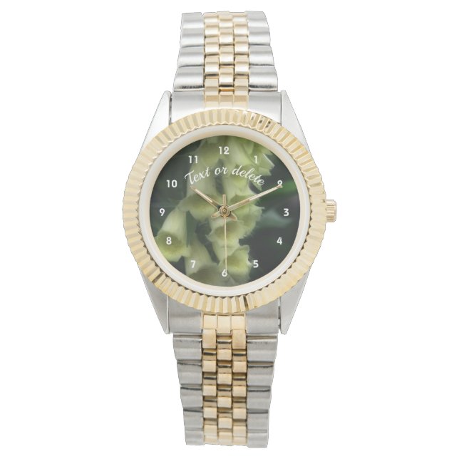 Reloj De Pulsera Flores de Foxglove blancas personalizadas (Anverso)