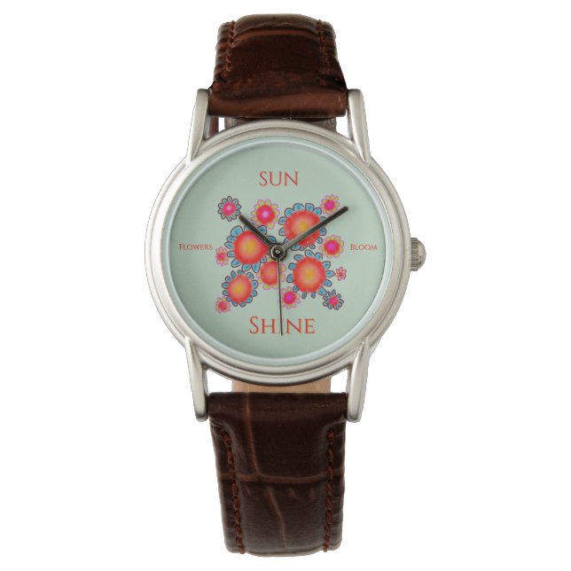 Reloj De Pulsera Flores de girasol rojas Gráficos Flores de sol bri (Anverso)