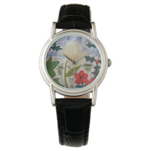 Reloj De Pulsera Flores de invierno y Holly