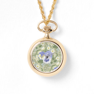 Reloj De Pulsera Flores de jardín de primavera sobre salvia