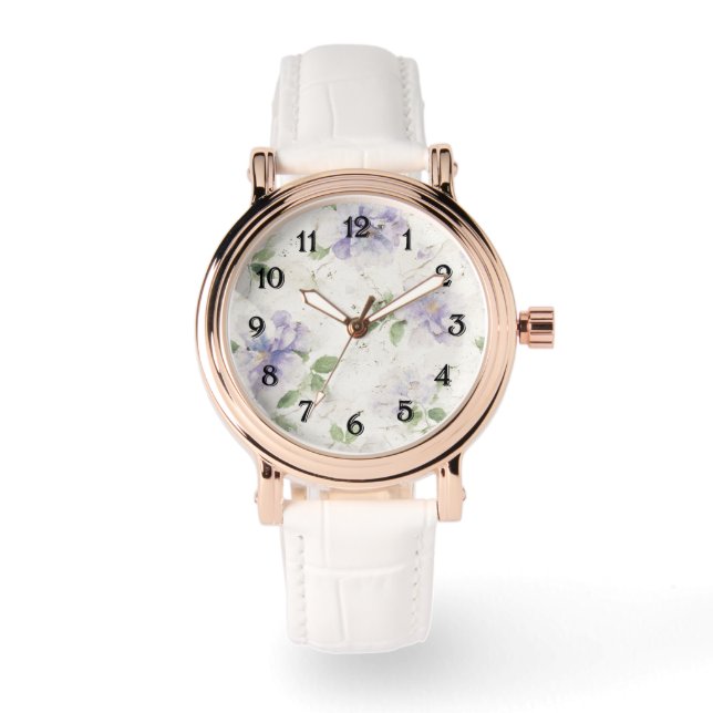 Reloj De Pulsera Flores de lavanda morada bonitas (Anverso)