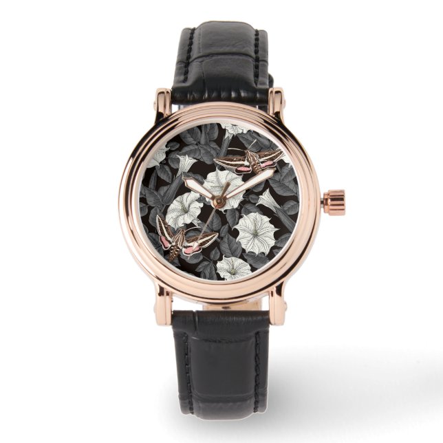 Reloj De Pulsera Flores de luna y poliéster 2 (Anverso)