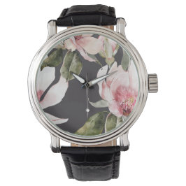 Reloj De Pulsera Flores de magnolia y pájaros maravillosos