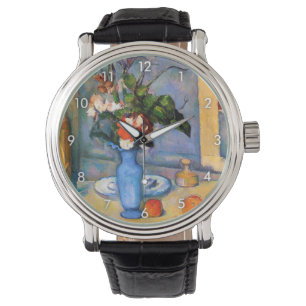 Reloj De Pulsera Flores de malla azul, Paul Cezanne