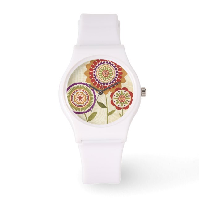 Reloj De Pulsera Flores de otoño contemporáneas (Anverso)