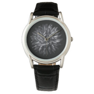 Reloj De Pulsera Flores De Patio Trasero En Blanco Y Negro 20