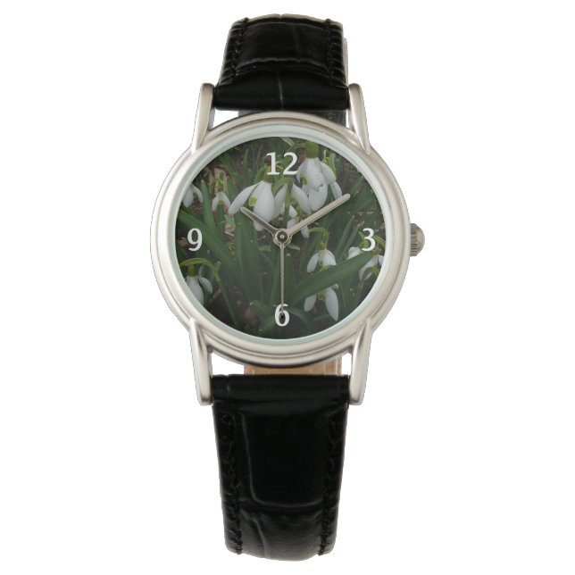 Reloj De Pulsera Flores de Primavera Blanca (Galanthus) (Anverso)