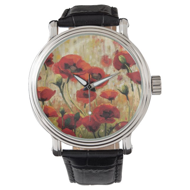 Reloj De Pulsera Flores de primavera en un jardín (Anverso)