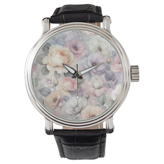 Reloj De Pulsera Flores de Rosa Elegantes (Anverso)