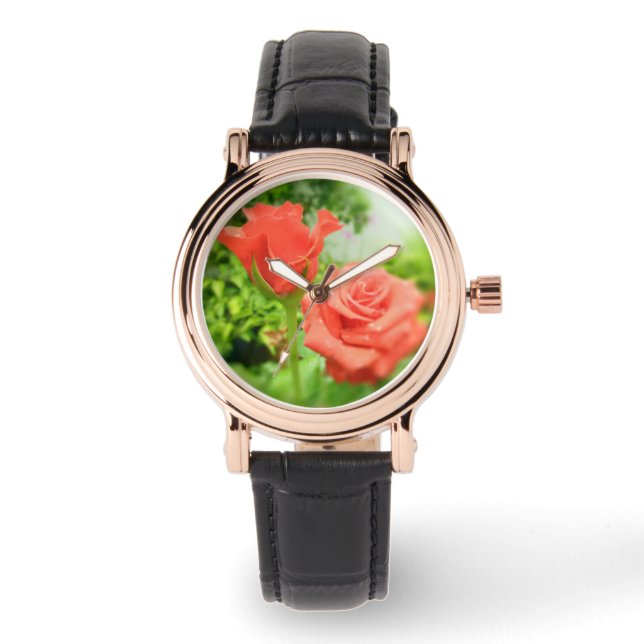 Reloj De Pulsera Flores de Rosa románticas (Anverso)
