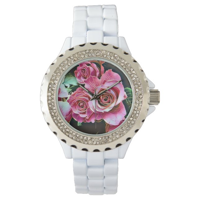 RELOJ DE PULSERA FLORES DE ROSAS ROSAS ROSAS ROSAS ROSAS ROSAS ROSA (Anverso)