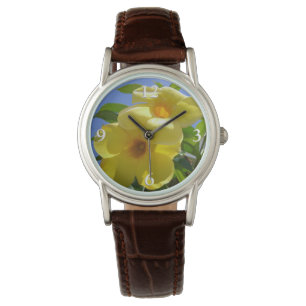 Reloj De Pulsera Flores de Trompeta Doradas I