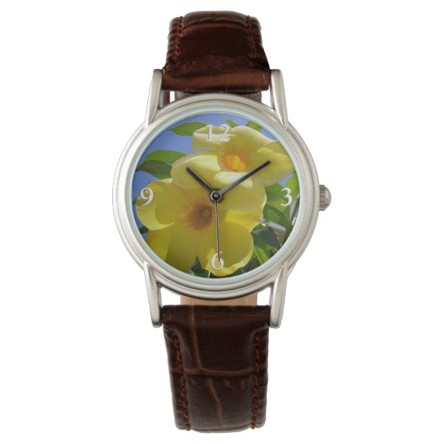 Reloj De Pulsera Flores de Trompeta Doradas I (Anverso)
