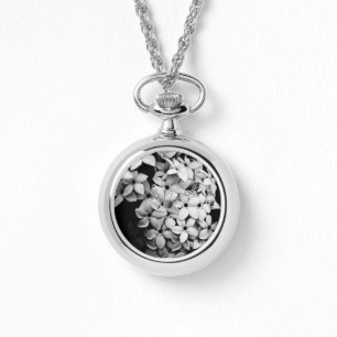 Reloj De Pulsera flores en blanco y negro