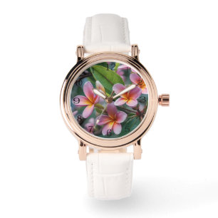 Reloj De Pulsera **"Flores en Flor: Árbol de Flor de Frangipani Ros
