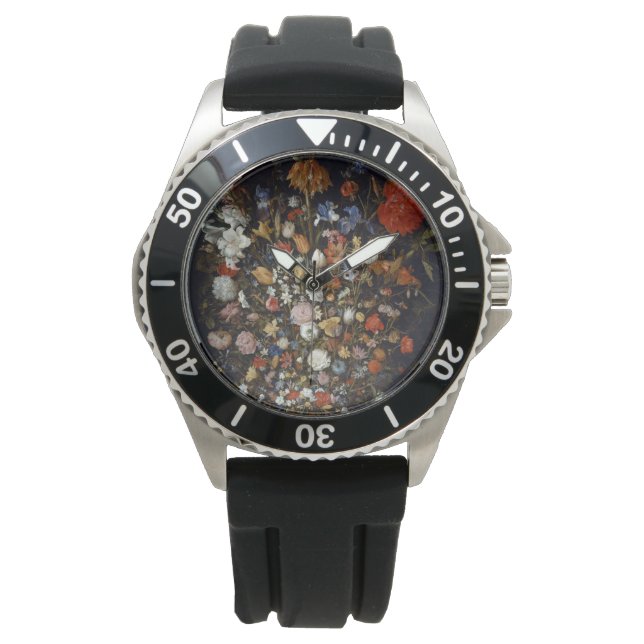 Reloj De Pulsera Flores en un barco de madera (por Jan Brueghel) (Anverso)