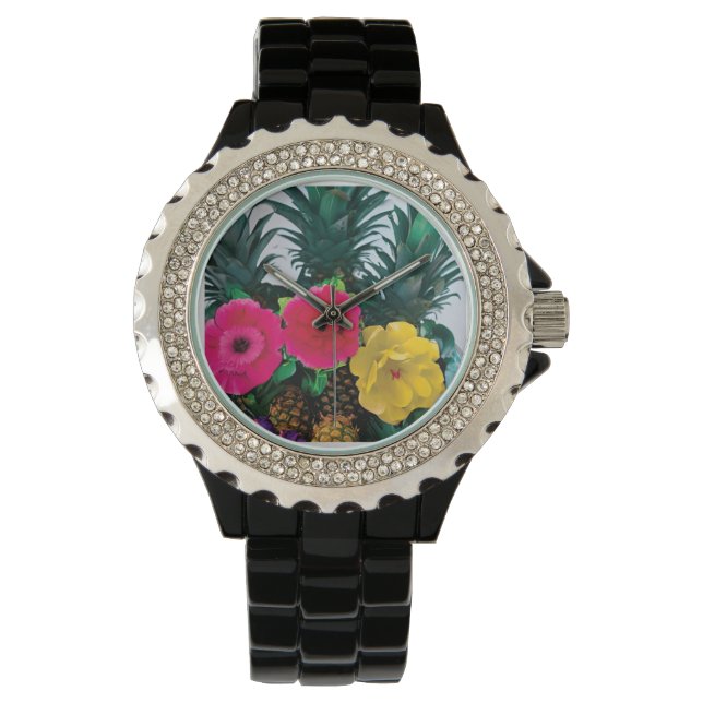 Reloj De Pulsera Flores Exóticas (Anverso)