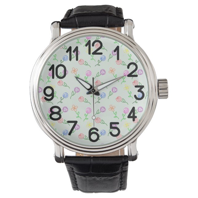 Reloj De Pulsera Flores geométricas (Anverso)