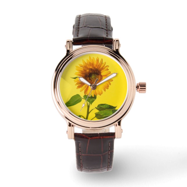 Reloj De Pulsera Flores | Girasol amarillo (Anverso)