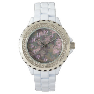 Reloj De Pulsera Flores, hojas y camuflaje