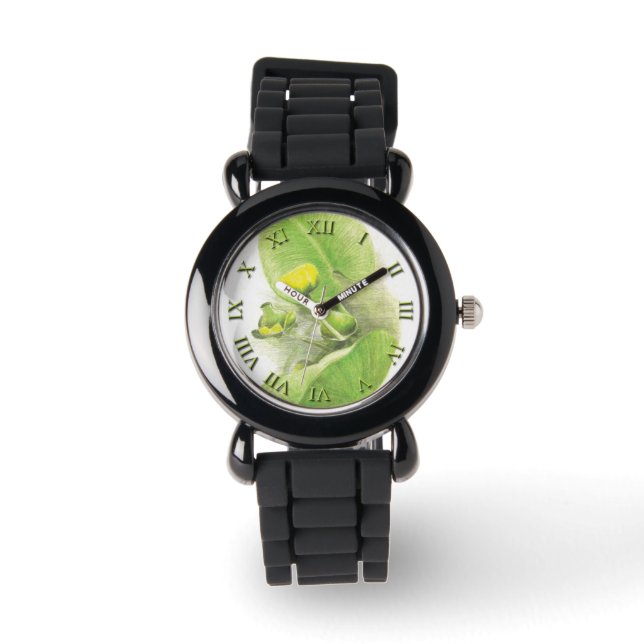 Reloj De Pulsera Flores lirios Arte de lápiz (Anverso)