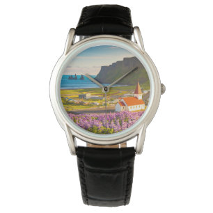 Reloj De Pulsera Flores   Lupines en flor en el sur de Islandia