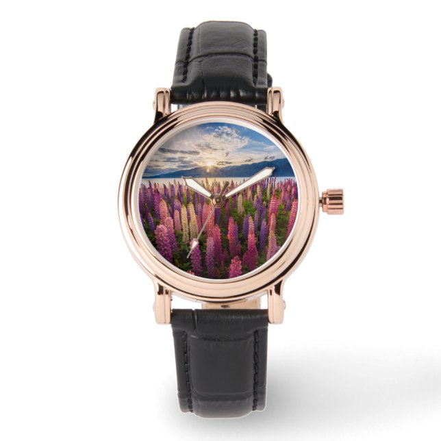 Reloj De Pulsera Flores | Lupines New Zealand (Anverso)