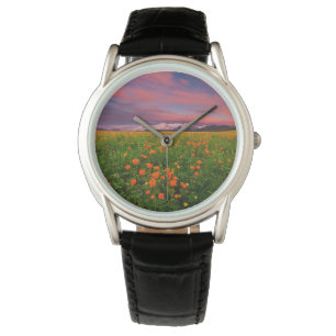 Reloj De Pulsera Flores Montañas de campo de flores silvestres cu