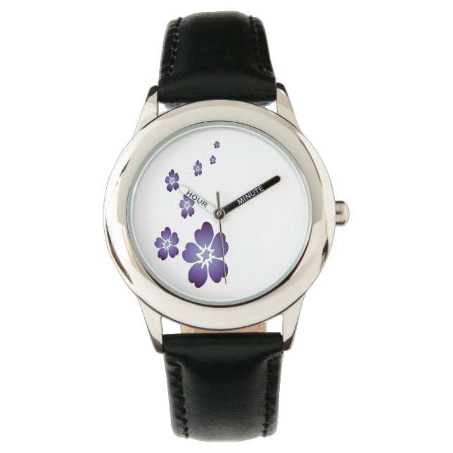 Reloj De Pulsera Flores moradas (Anverso)
