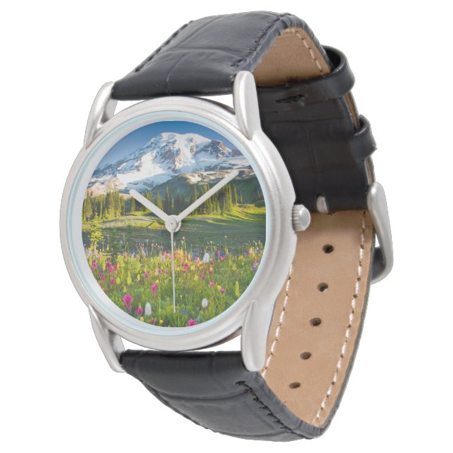 Reloj De Pulsera Flores | Mt. Rainier Wildflowers (Angular)
