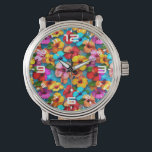 Reloj De Pulsera Flores multicolores florales patrón-36355<br><div class="desc">Flores multicolores florales patrón-36355</div>