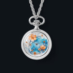 Reloj De Pulsera Flores Pastel Delicadas 3D Mirar el collar<br><div class="desc">Presentamos nuestro collar de observación de flores azules y Naranjas en 3D, una mezcla cautivadora de funcionalidad y estilo. Este exclusivo collar cuenta con un colgante de relojes delgados adornado con intrincadas flores azules y naranjas en un impresionante diseño 3D. La persiana, elaborada con meticulosa atención a los detalles, sirve...</div>