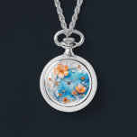 Reloj De Pulsera Flores Pastel Delicadas 3D Mirar el collar<br><div class="desc">Presentamos nuestro collar de observación de flores azules y Naranjas en 3D, una mezcla cautivadora de funcionalidad y estilo. Este exclusivo collar cuenta con un colgante de relojes delgados adornado con intrincadas flores azules y naranjas en un impresionante diseño 3D. La persiana, elaborada con meticulosa atención a los detalles, sirve...</div>