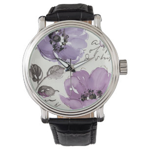 Reloj De Pulsera Flores púrpuras